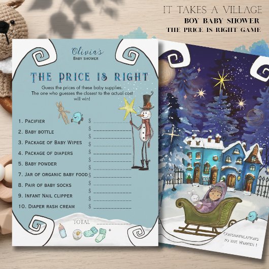 Whimsical Winter Fairy Price is Right Baby Shower  招待状