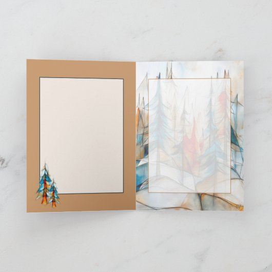 Whimsical Winter Forest Christmas シーズンカード (内部)