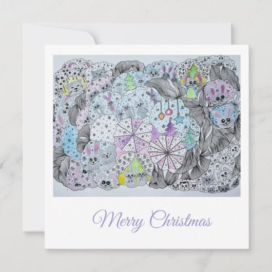 Whimsical Winter Forest Magical Creatures カード (正面)