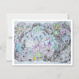  Whimsical Winter Forest Magical Creatures マグネット招待状