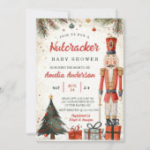 Whimsical Winter Nutcracker Christmas Baby Shower  招待状 (正面)