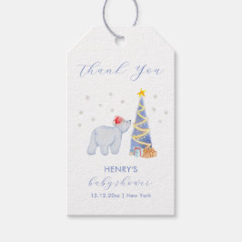 Whimsical Winter Santa Polar Bear Baby Shower  ギフトタグ