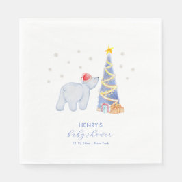 Whimsical Winter Santa Polar Bear Baby Shower  スタンダードランチョンナプキン
