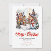 Whimsical winter scene editable greeting card シーズンカード (正面)