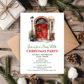 Whimsical Winter scene holiday party invitation 招待状