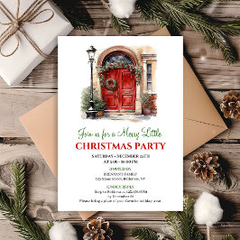 Whimsical Winter scene holiday party invitation 招待状
