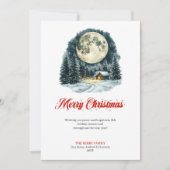 Whimsical Winter Scene Red Green Greeting Card シーズンカード (正面)