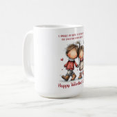 Whimsical Winter Valentine Kids Illustration コーヒーマグカップ (正面左)