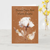 Whimsical Winter Wishes Snowy Greeting Card カード (黄色い花)