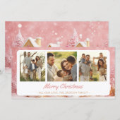 Whimsical Winter Wonderland 3 Photo Christmas Card シーズンカード (正面/裏面)