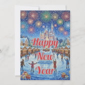 Whimsical Winter Wonderland Fireworks greeting シーズンカード (正面)