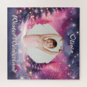 Whimsical Winter Wonderland Photo & Name ジグソーパズル (横)