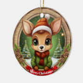 Whimsical Winter Wonderland Woodland Wildlife 🦌🎄 セラミックオーナメント (左)