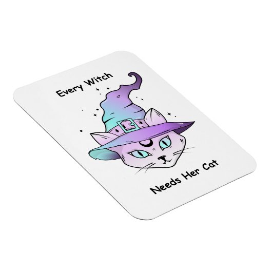 Whimsical Witch Cat マグネット (右側)