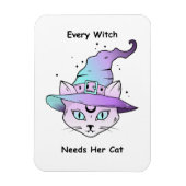 Whimsical Witch Cat マグネット (縦)