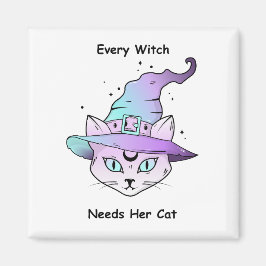 Whimsical Witch Cat マグネット