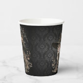Whimsical Witch on Black Damask 紙コップ (左)
