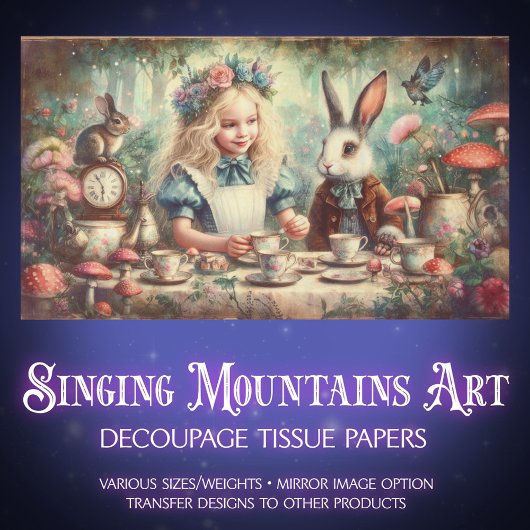 Whimsical Wonderland Tea Party Decoupage 薄葉紙