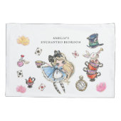 Whimsical Wonderland Tea Party White Pillowcase 枕カバー (裏面)