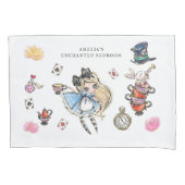 Whimsical Wonderland Tea Party White Pillowcase 枕カバー (正面)