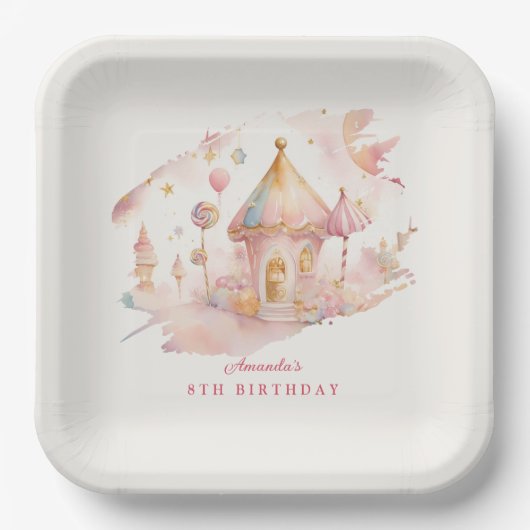 Whimsical Wonders Candyland paper Plate ペーパープレート (正面)