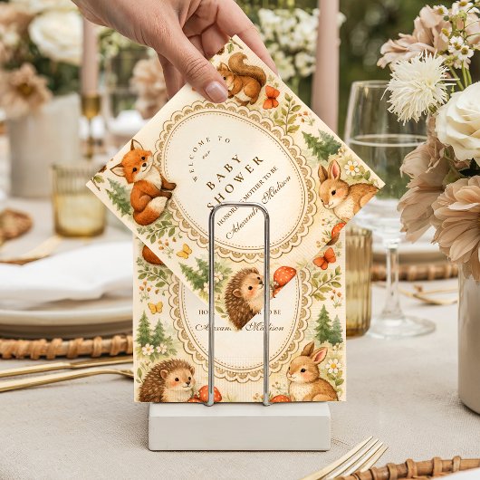 Whimsical Woodland Animals Baby Shower スタンダードカクテルナプキン