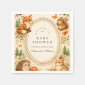 Whimsical Woodland Animals Baby Shower スタンダードカクテルナプキン (正面)