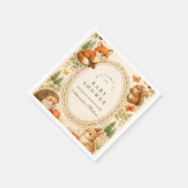 Whimsical Woodland Animals Baby Shower スタンダードカクテルナプキン (角)