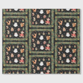 Whimsical Woodland Animals Christmas ラッピングペーパー (フラット)