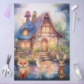  Whimsical Woodland Animals &  Cottage  薄葉紙 (クラフト)