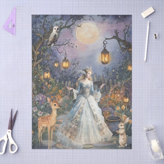 Whimsical Woodland Animals & Fairy Decoupage Paper 薄葉紙 (クラフト)