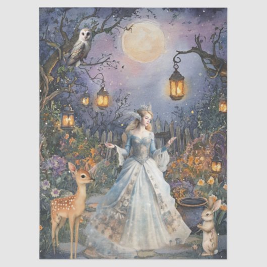 Whimsical Woodland Animals & Fairy Decoupage Paper 薄葉紙 (正面)