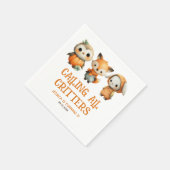 Whimsical Woodland Animals Fall Kids' Birthday スタンダードカクテルナプキン (角)