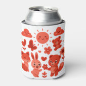 Whimsical Woodland Animals Sun Can Cooler 缶クーラー (缶正面)