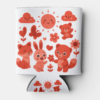 Whimsical Woodland Animals Sun Can Cooler 缶クーラー