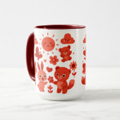 Whimsical Woodland Animals Sun Ceramic Mug マグカップ (正面左)