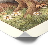 Whimsical Woodland Animals Tea Party Nursery ポスター (角)