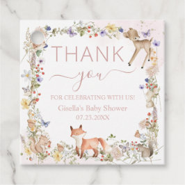 Whimsical Woodland Animals Wildflower Baby Shower  フェイバータグ
