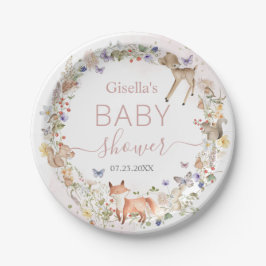 Whimsical Woodland Animals Wildflower Baby Shower  ペーパープレート