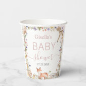Whimsical Woodland Animals Wildflower Baby Shower  紙コップ (裏面)