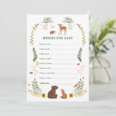 Whimsical Woodland Baby Shower Wishes for Baby アドバイスカード (スタンド正面)