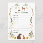 Whimsical Woodland Baby Shower Wishes for Baby アドバイスカード (正面)