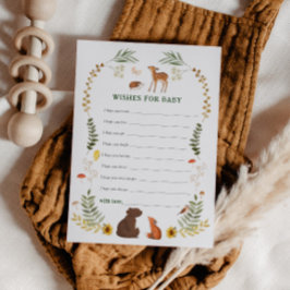 Whimsical Woodland Baby Shower Wishes for Baby アドバイスカード