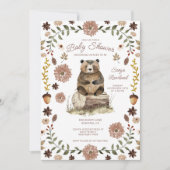 Whimsical Woodland Bear Baby Shower 招待状 (正面)