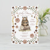 Whimsical Woodland Bear Baby Shower 招待状 (スタンド正面)