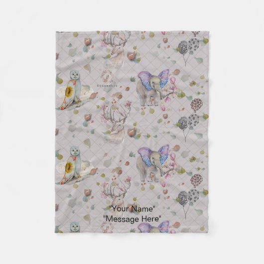 Whimsical Woodland Boganhues Fleece Blanket フリースブランケット (正面)