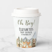 Whimsical Woodland Boy Baby Shower Decor 紙コップ (裏面)