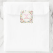 Whimsical Woodland Fairy Watercolor 5th Birthday スクエアシール (バッグ)