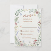 Whimsical Woodland Fairy Watercolor 5th Birthday 出欠カード (正面)