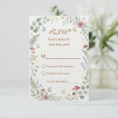 Whimsical Woodland Fairy Watercolor 5th Birthday 出欠カード (スタンド正面)